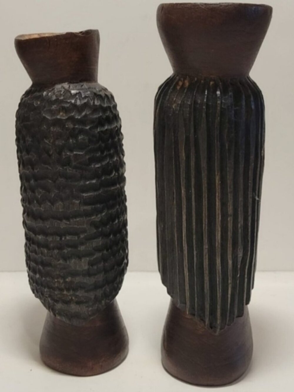 Tribal/Jamaican Bust Set Of 2 Decorative Dark Brown 7.5" - Picture 6 of 11